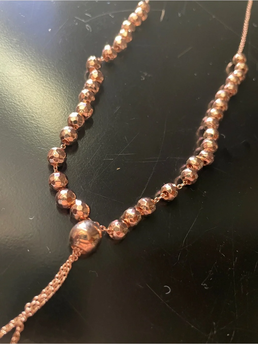 NWT Gorjana Rose Gold Beaded Lariat Necklace - Picture 4 of 5
